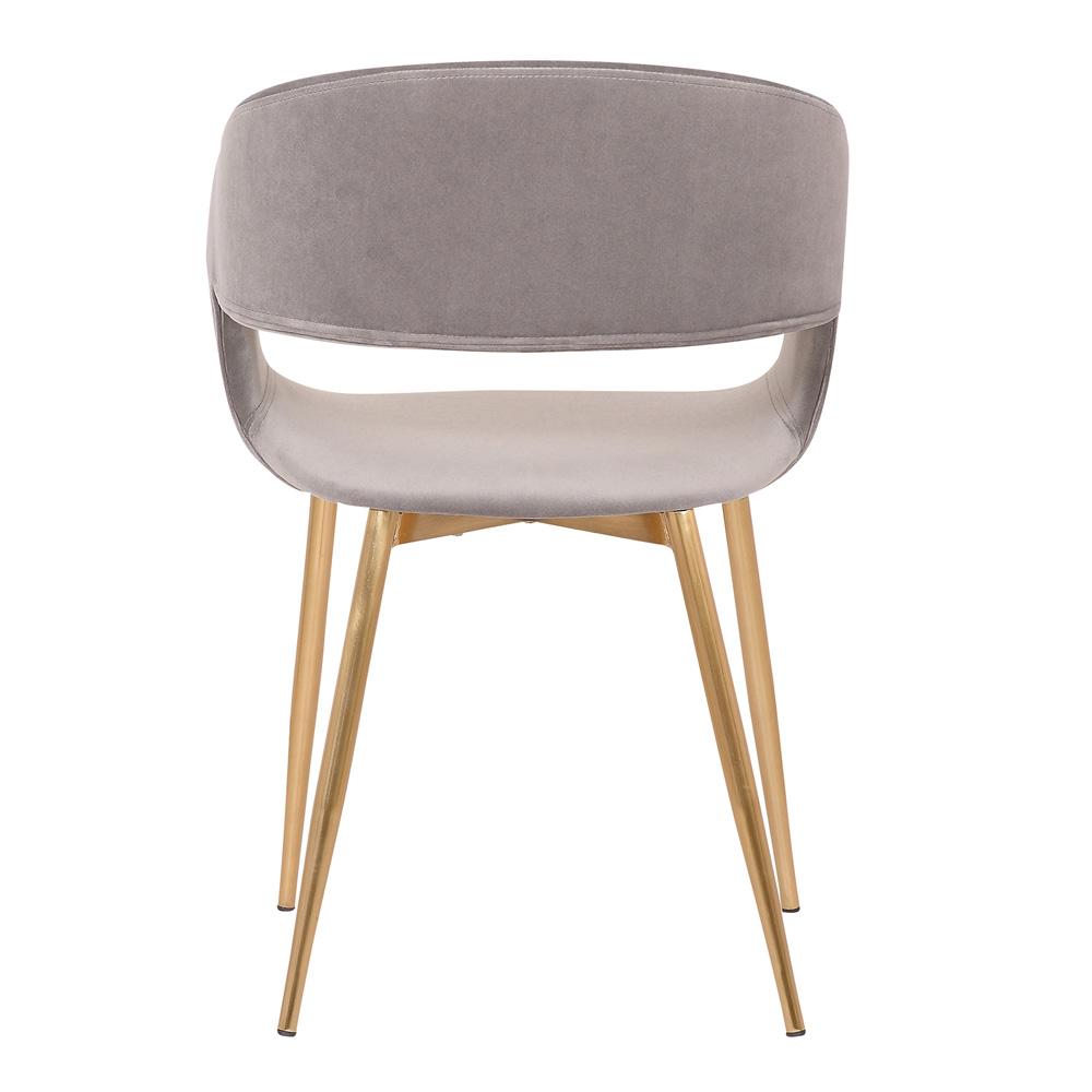 Armen Living - Jocelyn Mid-Century Gray Dining Accent Chair with Gold Metal Legs - LCJCCHGLDGR veiw 5