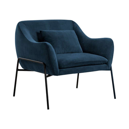 Armen Living - Karen Blue Velvet Modern Accent Chair - LCKRCHBLU veiw 1