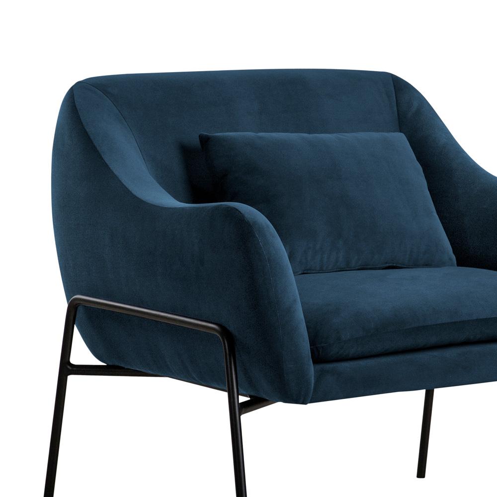 Armen Living - Karen Blue Velvet Modern Accent Chair - LCKRCHBLU veiw 2