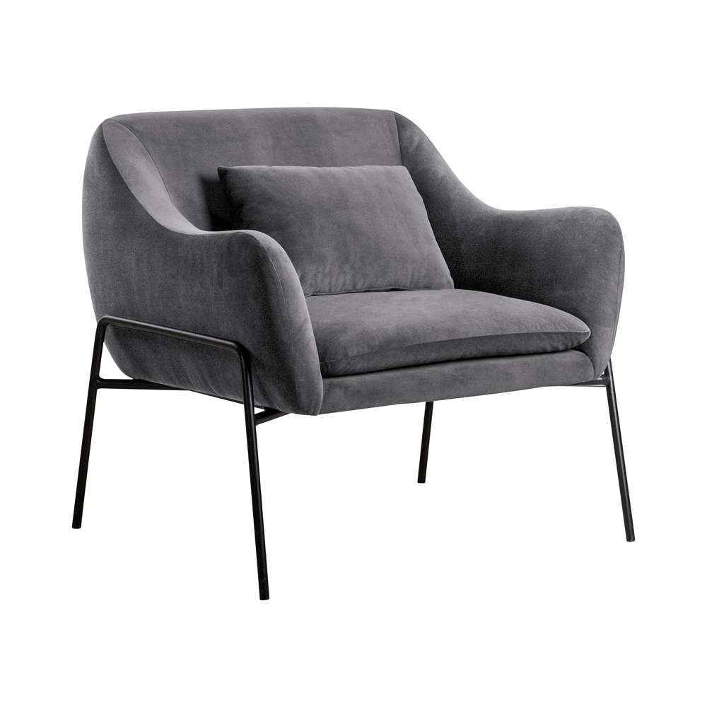 Armen Living - Karen Gray Velvet Modern Accent Chair - LCKRCHGRY veiw 1