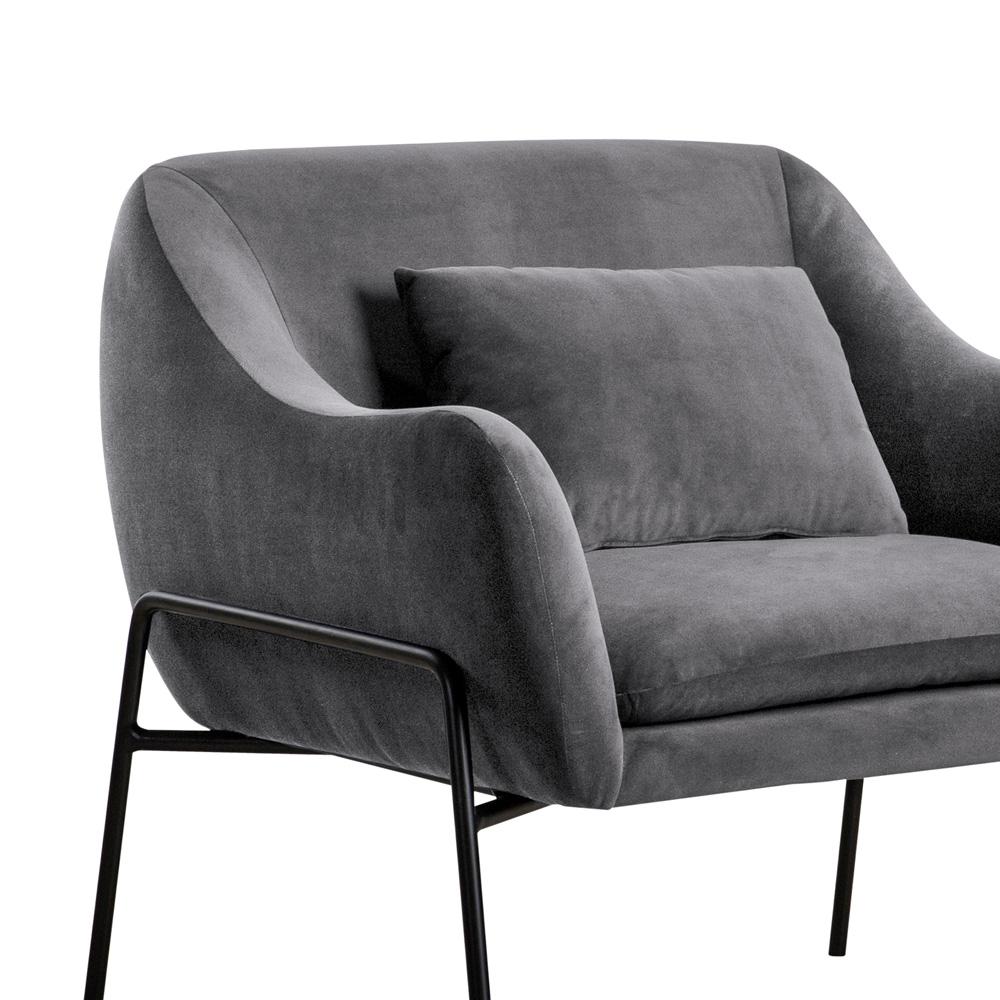 Armen Living - Karen Gray Velvet Modern Accent Chair - LCKRCHGRY veiw 2
