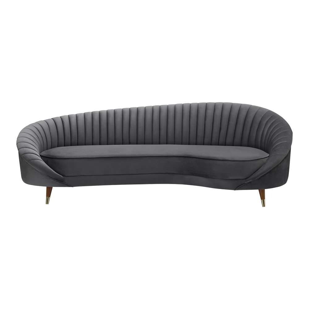 Armen Living - Karisma Dark Gray Curved Velvet Sofa - LCKR3GREY veiw 1