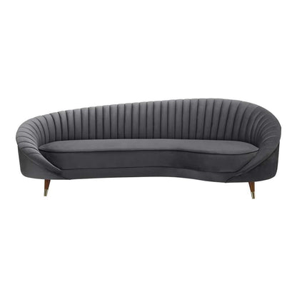Armen Living - Karisma Dark Gray Curved Velvet Sofa - LCKR3GREY veiw 1