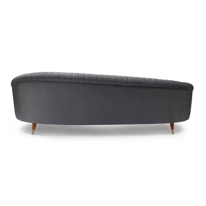 Armen Living - Karisma Dark Gray Curved Velvet Sofa - LCKR3GREY veiw 3