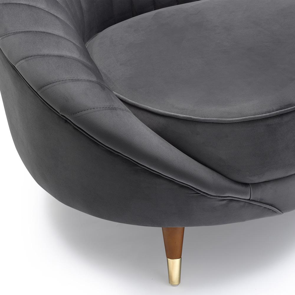 Armen Living - Karisma Dark Gray Curved Velvet Sofa - LCKR3GREY veiw 4