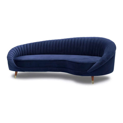 Armen Living - Karisma Navy Curved Velvet Sofa - LCKR3NAVY veiw 2