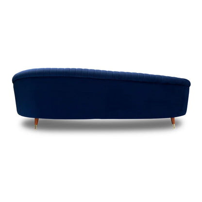 Armen Living - Karisma Navy Curved Velvet Sofa - LCKR3NAVY veiw 3