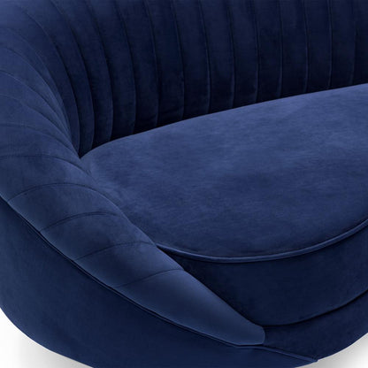 Armen Living - Karisma Navy Curved Velvet Sofa - LCKR3NAVY veiw 4