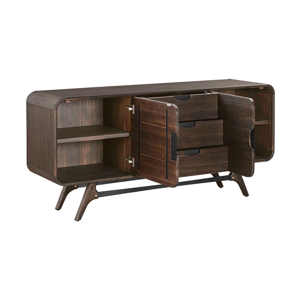 Armen Living - Kendra 3 Drawer Sideboard Buffet in Brown Acacia Wood - LCKDBUBR veiw 3