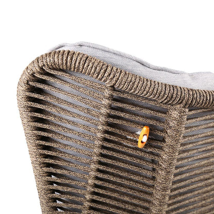 Armen Living - King Indoor Outdoor Lounge Chair in Dark Eucalyptus Wood with Truffle Rope and Grey Cushion - LCKGCHTRU veiw 6