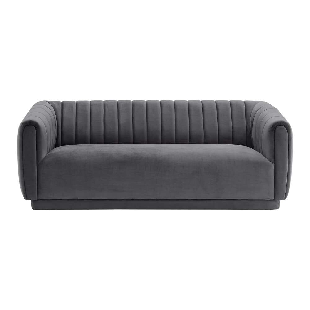 Armen Living - Kinsley Dark Gray Modern Velvet Sofa - LCKN3GREY veiw 1