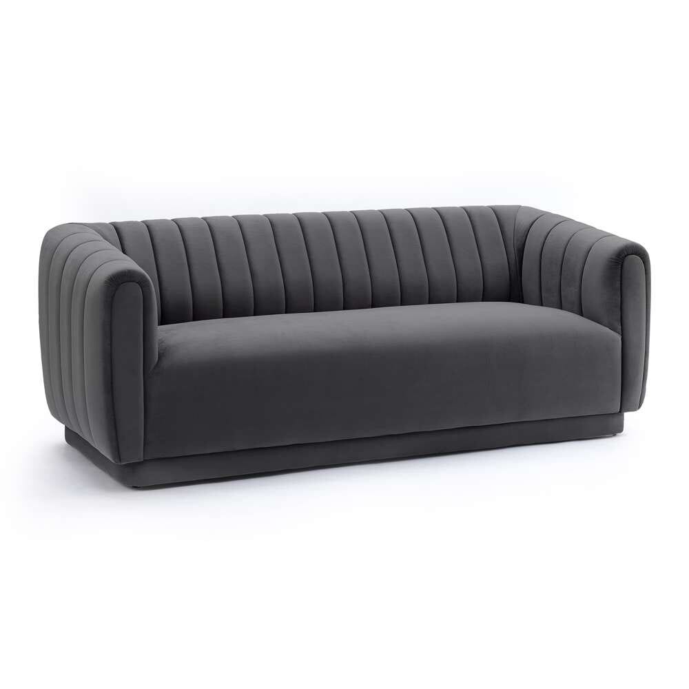 Armen Living - Kinsley Dark Gray Modern Velvet Sofa - LCKN3GREY veiw 2