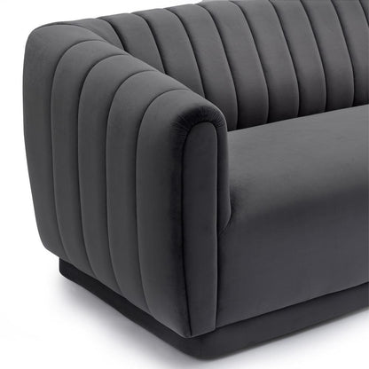 Armen Living - Kinsley Dark Gray Modern Velvet Sofa - LCKN3GREY veiw 4