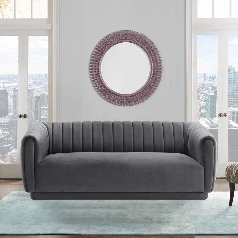 Armen Living - Kinsley Dark Gray Modern Velvet Sofa - LCKN3GREY veiw 5