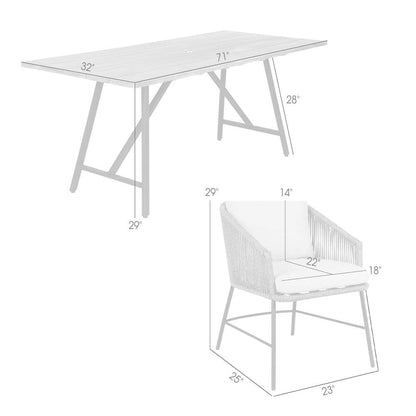 Armen Living - Koala and Calica 5 Piece Dining Set in Dark Eucalyptus and Metal with Grey Rope - 840254332355 veiw 8