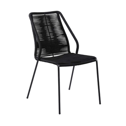 Armen Living - Koala and Clip 5 Piece Dining Set in Dark Eucalyptus Wood and Metal with Black Rope  - 840254332324 veiw 2
