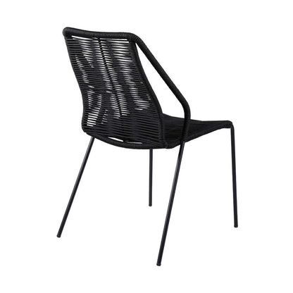 Armen Living - Koala and Clip 5 Piece Dining Set in Dark Eucalyptus Wood and Metal with Black Rope  - 840254332324 veiw 3