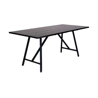 Armen Living - Koala and Clip 5 Piece Dining Set in Dark Eucalyptus Wood and Metal with Black Rope  - 840254332324 veiw 4