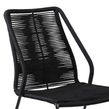 Armen Living - Koala and Clip 5 Piece Dining Set in Dark Eucalyptus Wood and Metal with Black Rope  - 840254332324 veiw 6