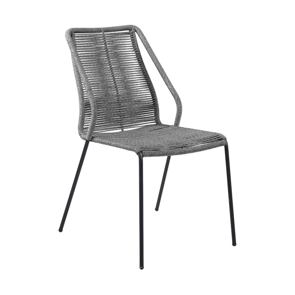 Armen Living - Koala and Clip 5 Piece Dining Set in Light Eucalyptus Wood and Metal with Grey Rope  - 840254332331 veiw 2
