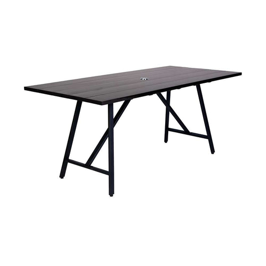 Armen Living - Koala Outdoor Patio Dark Eucalyptus Wood and Metal Rectangle Dining Table - 840254332317 veiw 1