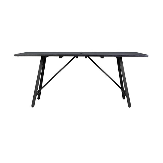 Armen Living - Koala Outdoor Patio Dark Eucalyptus Wood and Metal Rectangle Dining Table - 840254332317 veiw 2