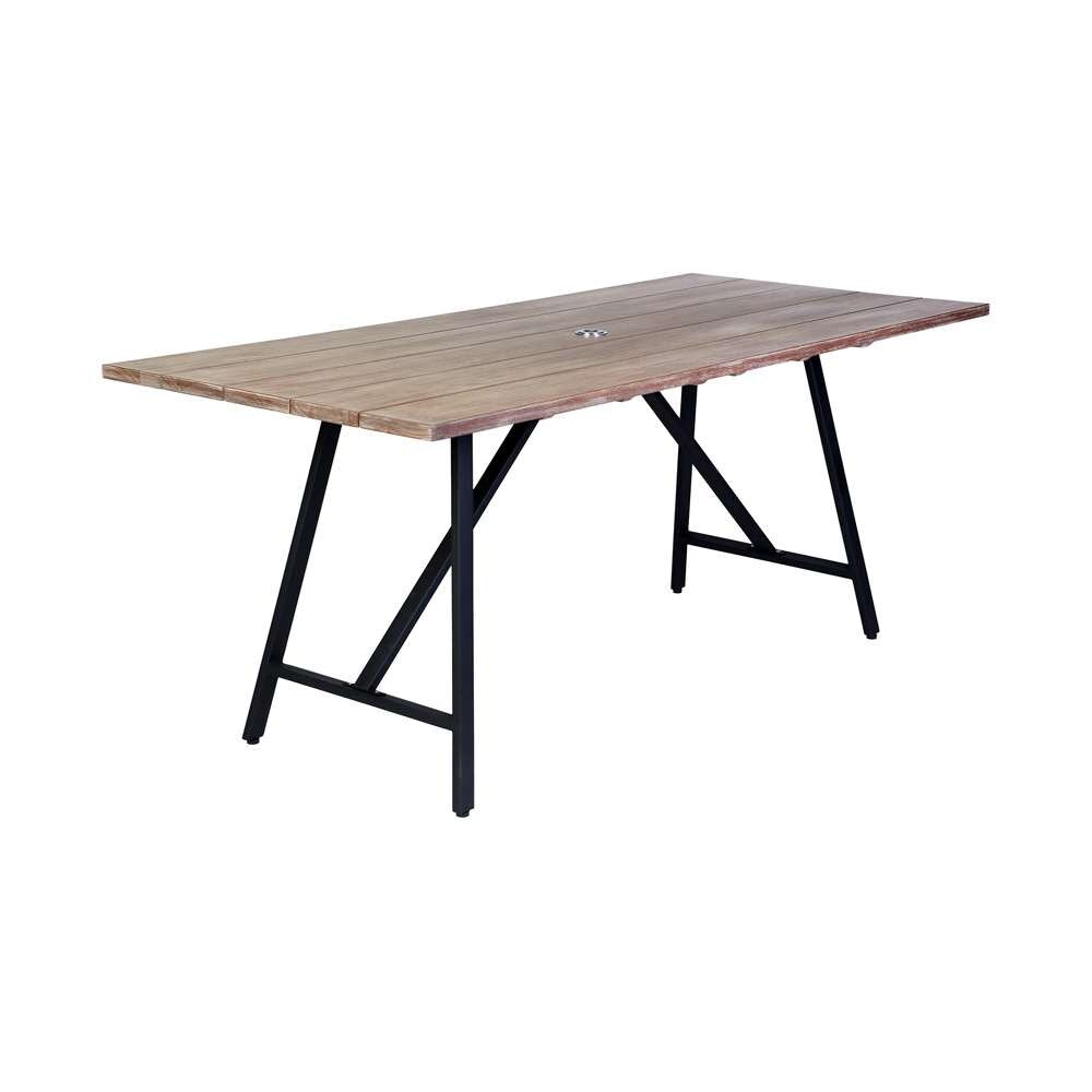 Armen Living - Koala Outdoor Patio Light Eucalyptus Wood and Metal Rectangle Dining Table - 840254332300 veiw 1