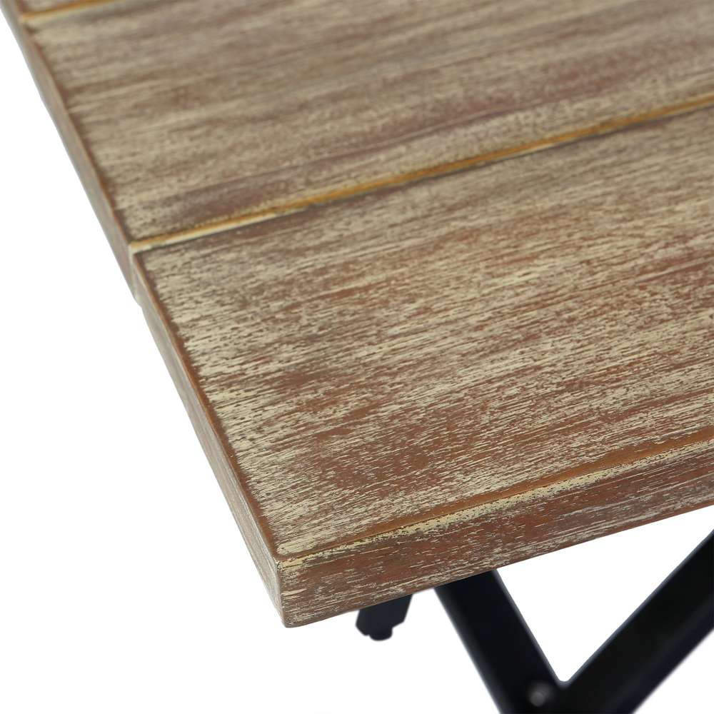 Armen Living - Koala Outdoor Patio Light Eucalyptus Wood and Metal Rectangle Dining Table - 840254332300 veiw 3