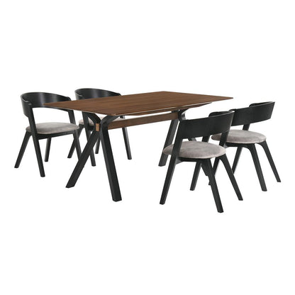Armen Living - Laredo and Jackie 5 Piece Black Rectangular Dining Set - SETLRDIBLK5E veiw 1