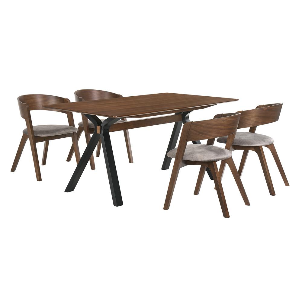 Armen Living - Laredo and Jackie 5 Piece Walnut Rectangular Dining Set - SETLRDIWA5E veiw 1