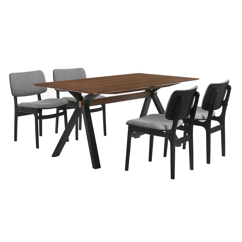 Armen Living - Laredo and Lima 5 Piece Black Rectangular Dining Set - SETLRDIBLK5D veiw 1