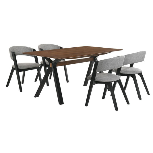 Armen Living - Laredo and Rowan 5 Piece Black Rectangular Dining Set - SETLRDIBLK5B veiw 1