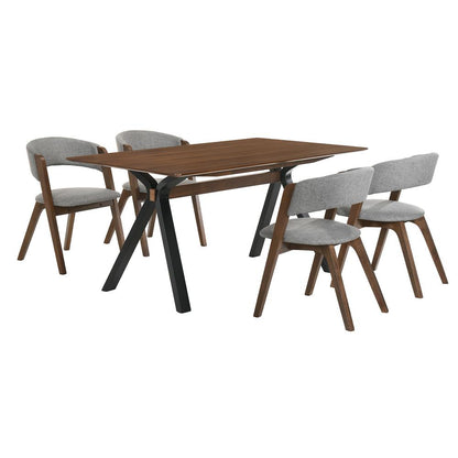 Armen Living - Laredo and Rowan 5 Piece Walnut Rectangular Dining Set - SETLRDIWA5B veiw 1