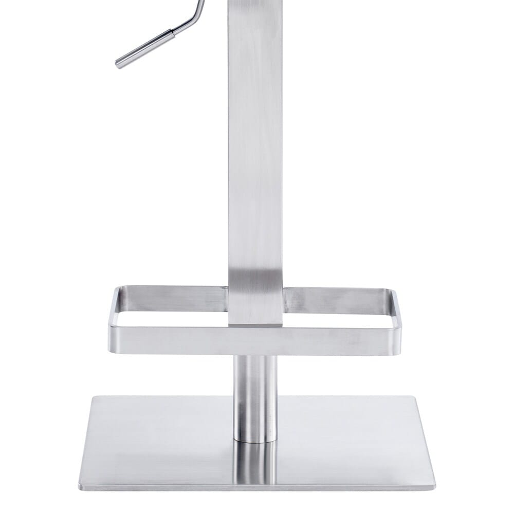 Armen Living - Legacy Adjustable Height Swivel White Faux Leather and Brushed Stainless Steel Bar Stool - LCLGSWBABSWH veiw 4