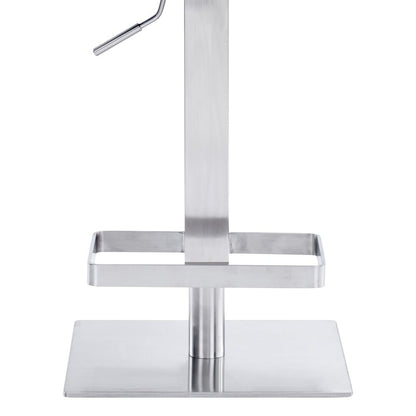 Armen Living - Legacy Adjustable Height Swivel White Faux Leather and Brushed Stainless Steel Bar Stool - LCLGSWBABSWH veiw 4