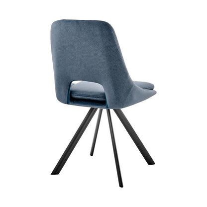 Armen Living - Lexi Dining Room Accent Chair in Blue Velvet and Black Finish (Set of 2) - LCLESIBLU veiw 4