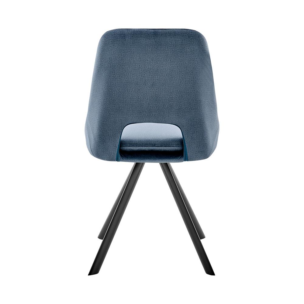Armen Living - Lexi Dining Room Accent Chair in Blue Velvet and Black Finish (Set of 2) - LCLESIBLU veiw 5
