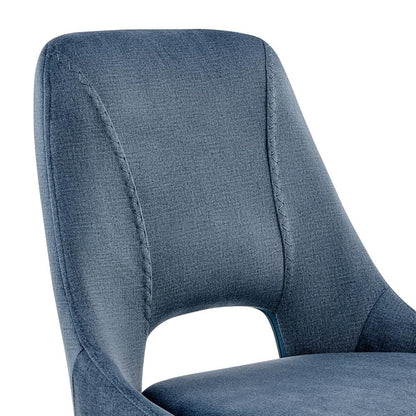 Armen Living - Lexi Dining Room Accent Chair in Blue Velvet and Black Finish (Set of 2) - LCLESIBLU veiw 6