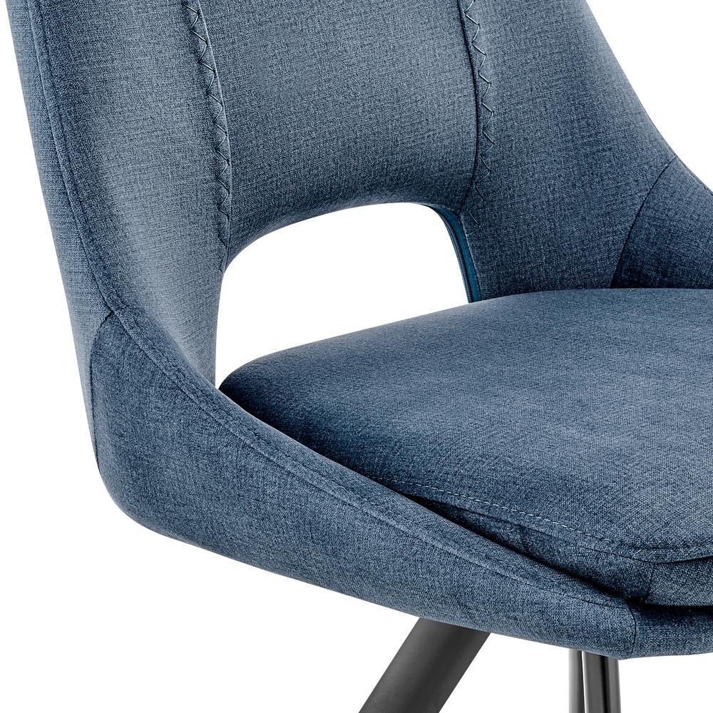 Armen Living - Lexi Dining Room Accent Chair in Blue Velvet and Black Finish (Set of 2) - LCLESIBLU veiw 7