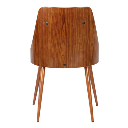 Armen Living - Lily Mid-Century Dining Chair in Walnut Finish and Black Faux Leather - LCLLSIWABL veiw 4