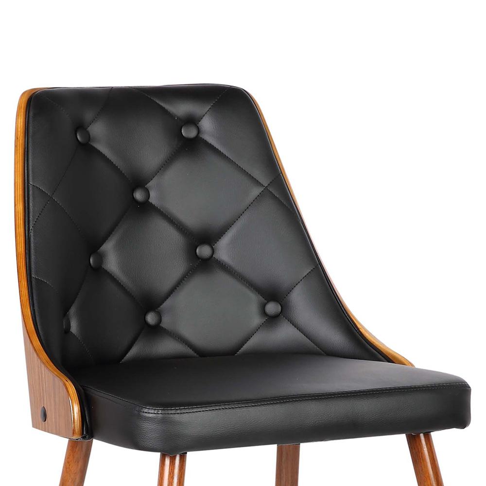 Armen Living - Lily Mid-Century Dining Chair in Walnut Finish and Black Faux Leather - LCLLSIWABL veiw 5