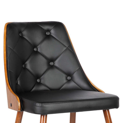 Armen Living - Lily Mid-Century Dining Chair in Walnut Finish and Black Faux Leather - LCLLSIWABL veiw 5