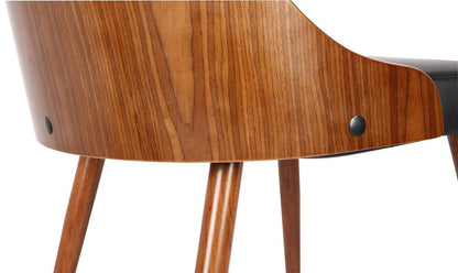 Armen Living - Lily Mid-Century Dining Chair in Walnut Finish and Black Faux Leather - LCLLSIWABL veiw 6