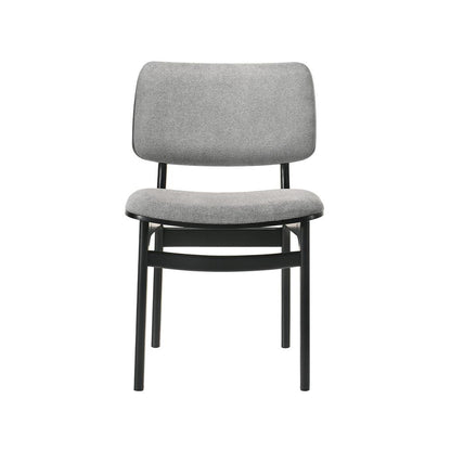 Armen Living - Lima Gray Upholstered Wood Dining Chairs in Black Finish (Set of 2) - LCLMSIGRBL veiw 1