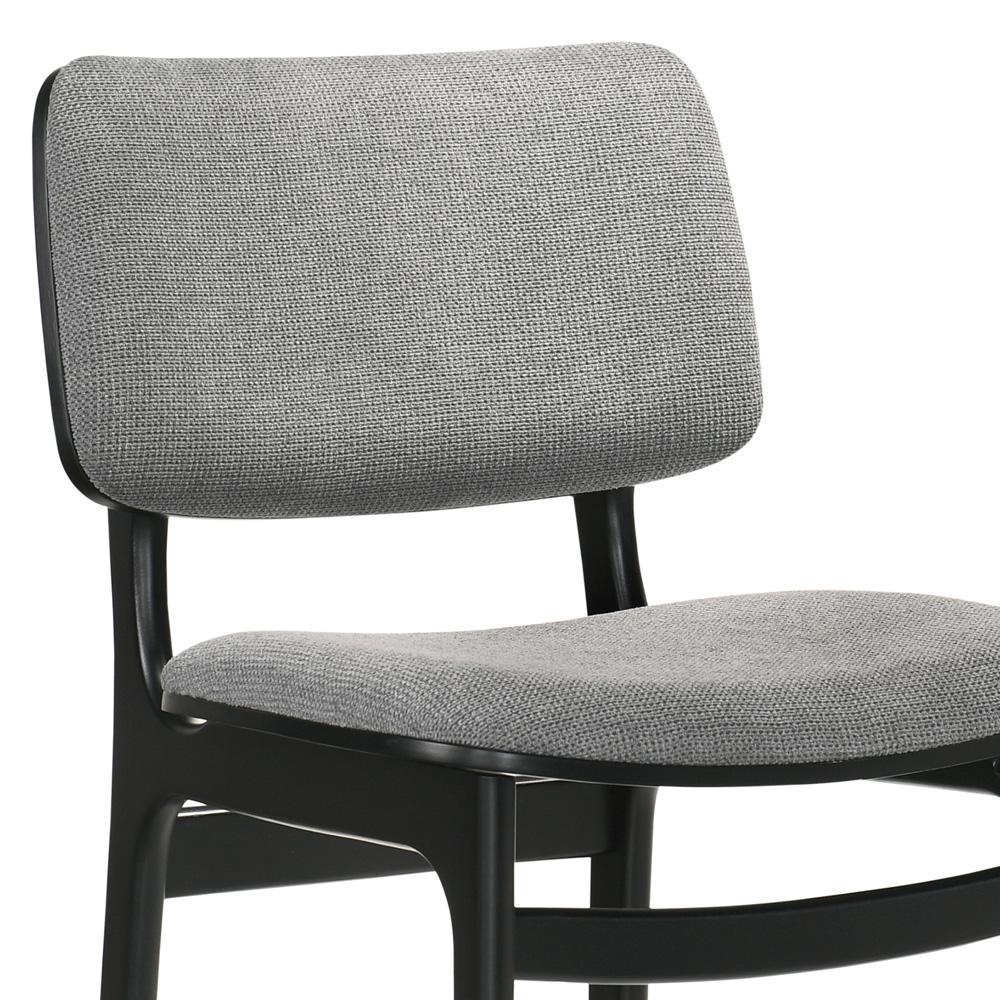 Armen Living - Lima Gray Upholstered Wood Dining Chairs in Black Finish (Set of 2) - LCLMSIGRBL veiw 3