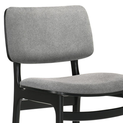 Armen Living - Lima Gray Upholstered Wood Dining Chairs in Black Finish (Set of 2) - LCLMSIGRBL veiw 3