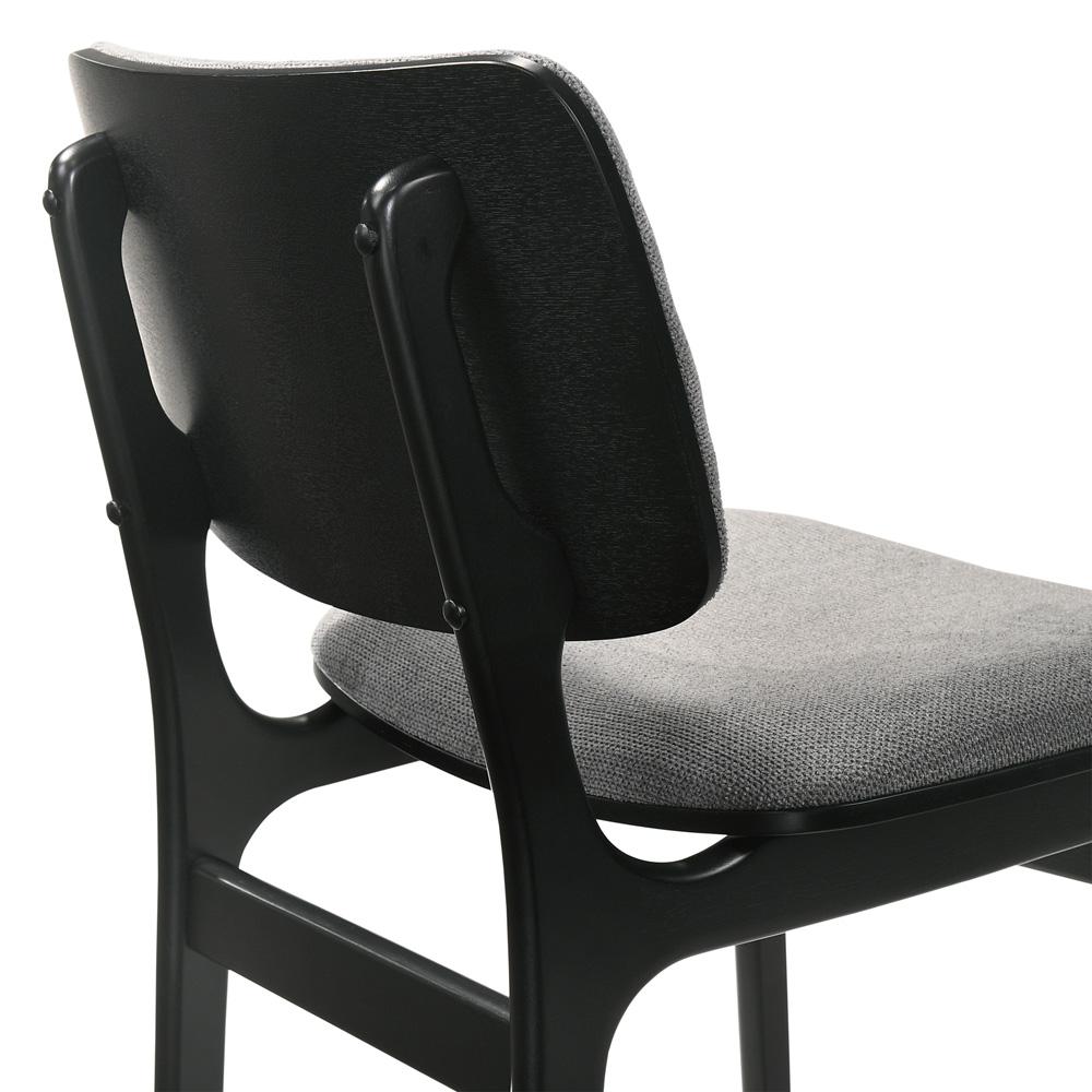 Armen Living - Lima Gray Upholstered Wood Dining Chairs in Black Finish (Set of 2) - LCLMSIGRBL veiw 4