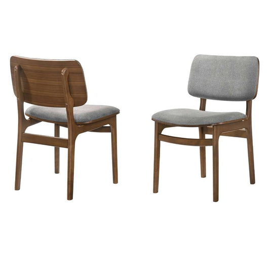 Armen Living - Lima Gray Upholstered Wood Dining Chairs in Walnut Finish (Set of 2) - LCLMSIGRWA veiw 1