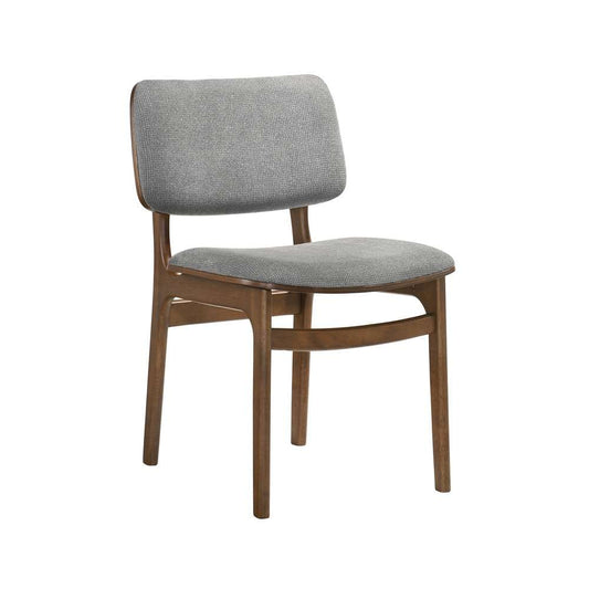 Armen Living - Lima Gray Upholstered Wood Dining Chairs in Walnut Finish (Set of 2) - LCLMSIGRWA veiw 2