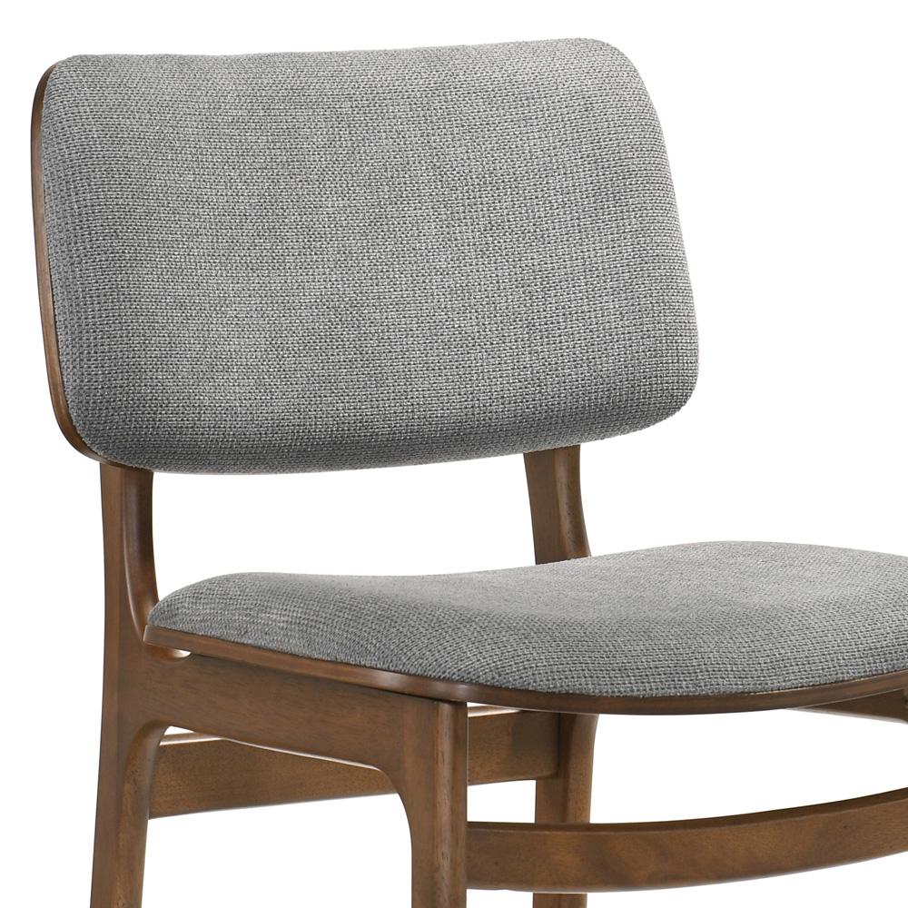 Armen Living - Lima Gray Upholstered Wood Dining Chairs in Walnut Finish (Set of 2) - LCLMSIGRWA veiw 5